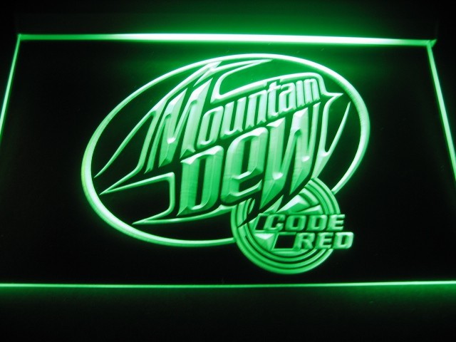 Mountain Dew Code Red Logo Neon Light Sign